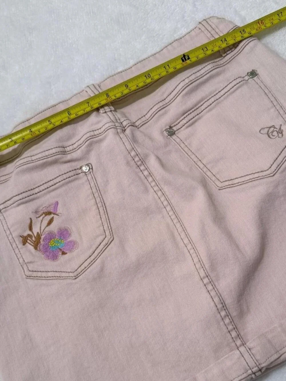 Pink Denim Mini Skirt - Picture 4 of 5